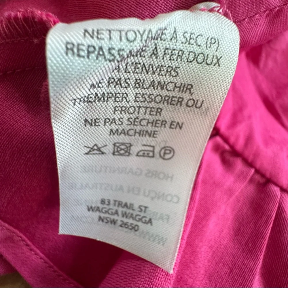 Alemais Pink Ruffle Blouse Cropped Half‎ Sleeve Size 2 Silk Cotton New Fuchsia